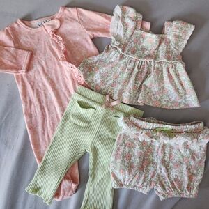 Floral Baby Girl Matching Set Size 0-3mos